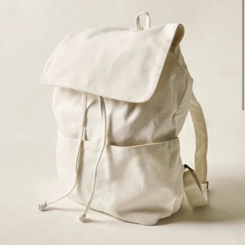 Laude The Label Cream White Cotton Convertible Backpack